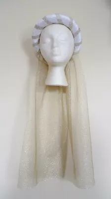 £22.50 • Buy White & Gold Medieval Headpiece ,Custom Made Headdress, Pick Your Head Size
