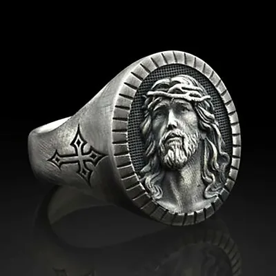 Fashion Men Jewelry 925 Silver Ring Punk Party Band Ring Gift Sz 6-10 • $1.75