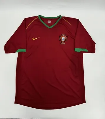 Luis Figo Portugal 2006-2008 Home Football Shirt Mens XL #7 Nike Sphere Dry • $49.95