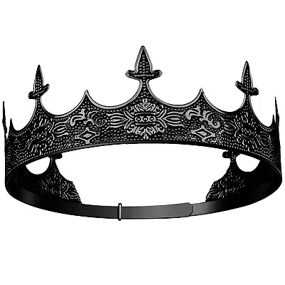 Royal Full King's Gold Metal Crown And Tiaras For Cosplay Homecoming Prom Party • $16.99