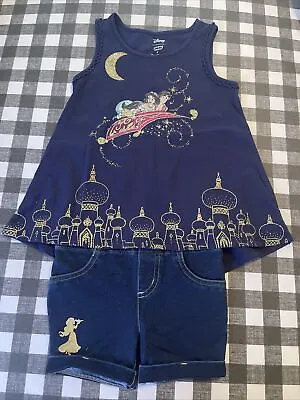 NWT~ Girls 4 Disney Jumping Beans Jasmine Aladdin Glittery Shirt Limited Edi • $22