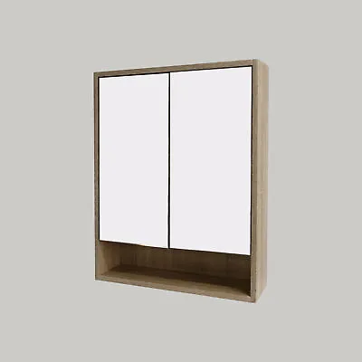 Milan 600 750 900 1200 1500mm Oak Timber Wood Grain Mirror Cabinet With Shelf • $225