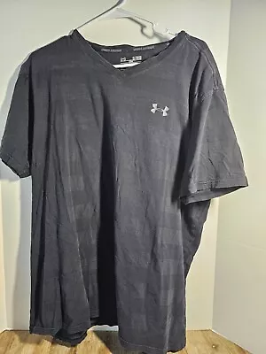 ~Men's Under Armour V-Neck Short Sleeve Heatgear Athletic Shirt Top XL Loose • $12