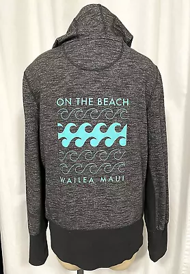 Wailea Maui Resort Hoodie Womens Size Large Gray Full Zip Sweatcoat Graphics HTF • $12.95