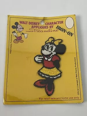 Vintage Streamline Walt Disney 1970s Minnie Mouse Appliqué Iron-On Patch • $9.90