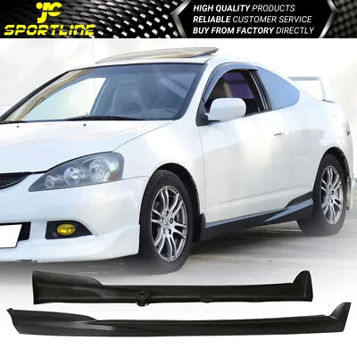 Fits 02-06 Acura RSX Mugen Style PU Side Skirt Extension Unpainted Black • $349.99