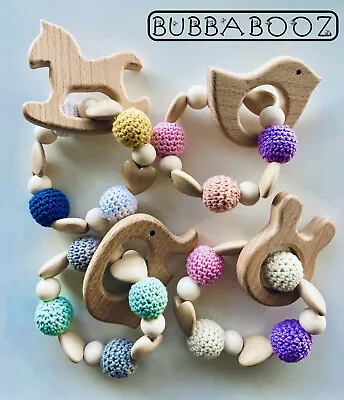 £4.95 • Buy Baby Teething Toy Bracelet Ring Wooden Toy  Animals Gift