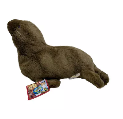 Vintage 1989 K & M International Brown Seal Walrus Plush Stuffed Animal 11” • $24.99