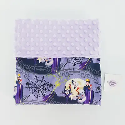 Handmade Baby Bassinet Pram Crib Blanket Disney Villains Print Purple Minky • $38.50