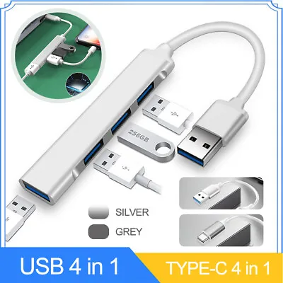 $7 • Buy USB C HUB 3.0 Type C 4-Port Multi-Splitter OTG Adapter For Laptop Mac PC Android