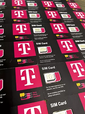 LOT OF 100 - T-Mobile 4G 5G LTE NEW Sim Card Tmobile TRIPLE CUT STD Micro Nano • $444.99