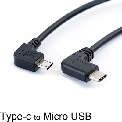 Left Angle 90 Degree Micro USB To Type-c Cable Converter OTG Adapter Data Co.ou • $3.04