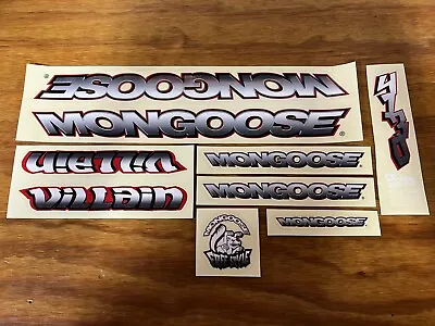 Old Mid School Mongoose Villain Complete Sticker Decal Set Bmx Bike Nos • $19.99