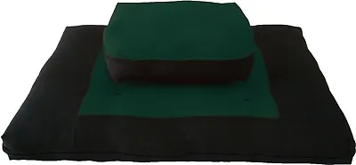 Zafu Zabuton Set Cotton Cushions Mats Seats Yoga Meditation Black/Hunter • $82