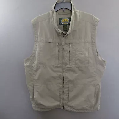 Cabela's Mens Jacket Vest Size XL Beige Outdoor Gear Lined Hunting Fishing • $28.50