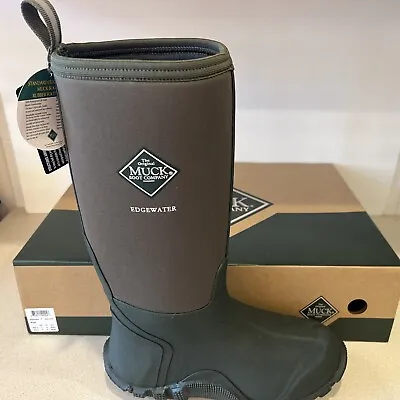 Muck Unisex Boots Edgewater MossWellington Rain Rubber Synthetic Textile Size 7 • $99.99