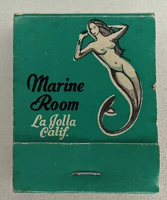 VINTAGE MATCHBOOK - Marine Room -Tiki- Nude-Cocktail Lounge- La Jolla CA-Full • $14.75