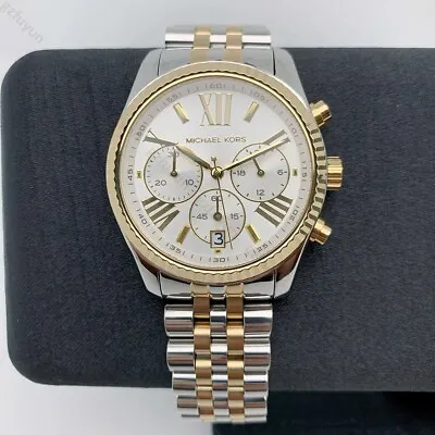 MICHAEL KORS MK5955 Two Tone Bracelet Chronograph Analog Fashion Women's Watch • $136