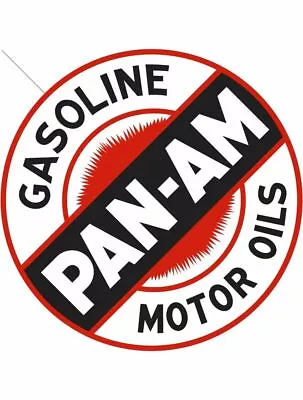 Vintage Style Metal Sign Pan Am Motor Oil 30  Round • $132.95