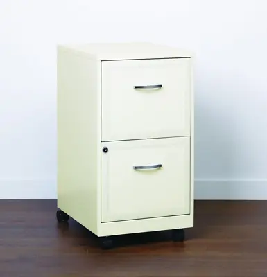 Filing Cabinet 2 Drawer Mobile Rolling Lockable White Letter Hanging Office Desk • $88.62
