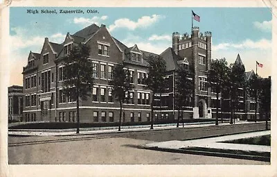 High School Zanesville Ohio OH 1917 Vintage Postcard • $6.29