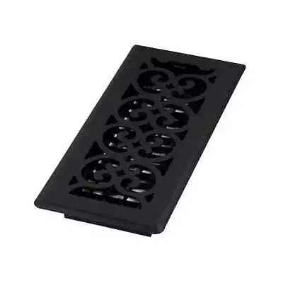 Floor Diffuser 4 X 10 In Black Metal Register Vent Cover Cast-Iron Heat AC HVAC • $16.98