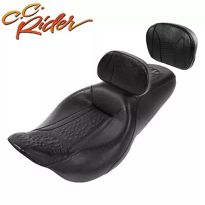 C.C. RIDER Driver Passenger Combo Seat Backrest Fit For Harley Touring 2009-23 • $458