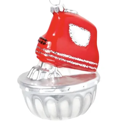 Retro Food Mixer Ornament Kitchen Chef Cooking Cook Pastry Cake Red Hand Machine • £16.42