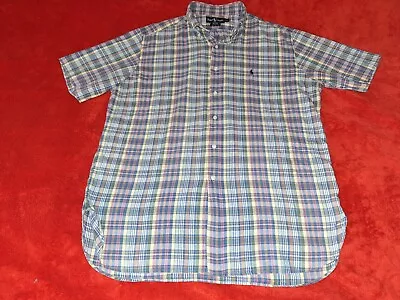 Polo Ralph Lauren    Mens  Large  Madras    Plaid    Ss    Shirt • $9.99