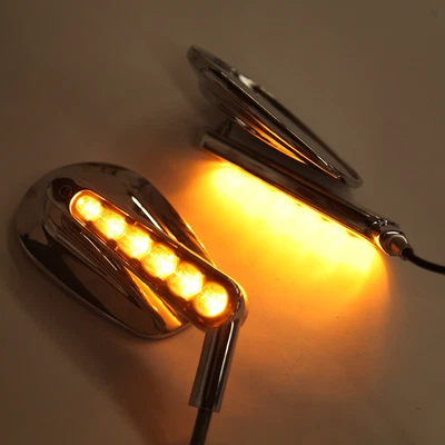 $69.32 • Buy Chrome Muscle Rear View Mirrors & LED Front Turn Signals For Harley V ROD VRSCF