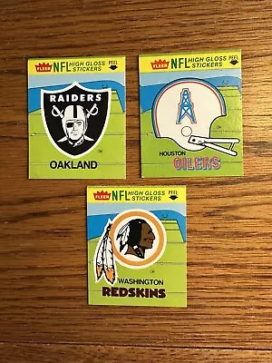 1981 Fleer Team Stickers Logo Houston Oilers Washington Redskins Oakland Raiders • $2.99