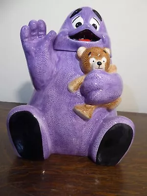McDonalds  Grimace Cookie Jar Purple With Teddy Treasure Craft Vintage 12” • $85