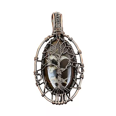 Moroccan Mud Crack Fossil Copper Gift Tree Of Life And Wire Wrapped 2.91  • $19.20