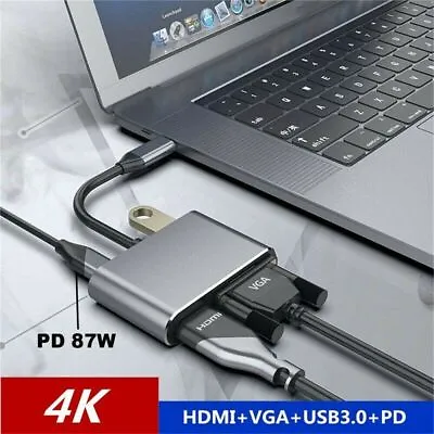 $19.01 • Buy Switch Charging USB 3.0 4K Adapter Hub Type-C To HDMI VGA Audio Video Converter