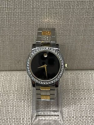 MOVADO SS & GT Diamonds Bezel Black Dial Ltd. Edt. Wrist Watch- $10K APR W/ COA! • $1495