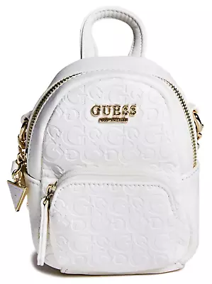 GUESS Evan MINI LOGO CROSSBODY SHOULDER BAG HANDBAG White Leather BNWT New • $69.95