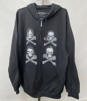  Birth School Metallica Death  Zip Up Hoodie Black Size XL Wear Ever I May Roam • $46.99