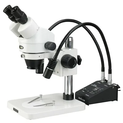 AmScope 3.5X-180X Electronics Inspection Zoom Stereo Microscope + Gooseneck LED • $544.99