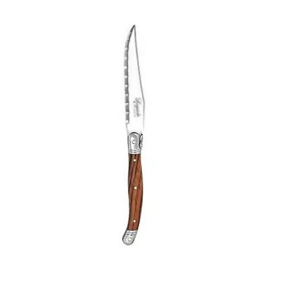 12pc Laguiole Etiquette Wooden Stainless Steel 21.5cm Steak Knife Set Cutlery • $64