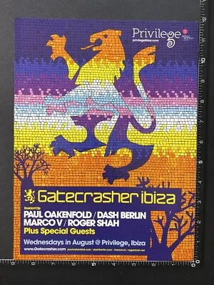 GATECRASHER IBIZA PAUL OAKENFOLD 2011 9X12  Magazine Advert / Poster M26 • $6.20