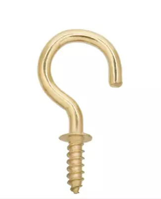 Everbilt  3/4 Inch Brass Plated Steel Cup Hooks (100-Pack) 803342 340783 • $12