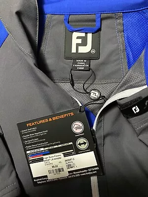 Footjoy Jacket  Pullover Mens 2XL 1/4 Zip Gray Blue Golf Rain   Wind Resistant • $40
