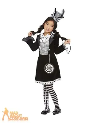 £18.49 • Buy Kids Girls Dark Mad Hatter Costume Wonderland Halloween Fancy Dress Outfit Child
