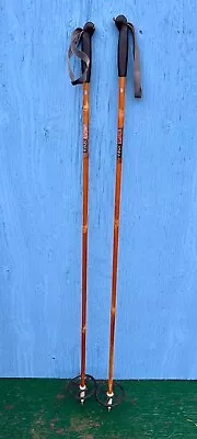 NICE VERY OLD Vintage Set Of Bamboo Snow Ski Poles Measuring 52  Long • $25.71