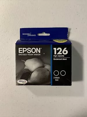 New 2 Pack Epson 126 Black High-capacity Ink Cartridges Exp 5/2022 • $21.99