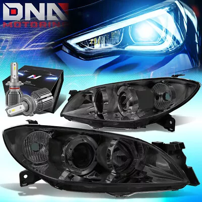 For 2004-2009 Mazda 3 Sedan 4dr Projector Headlights W/led Kit+cool Fan Smoked • $180.98