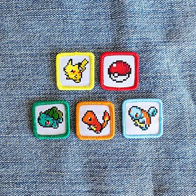 Pokemon Patch Pikachu Pokeball Charmander Bulbasaur Squirtle Iron On Sew GameBoy • $3.99