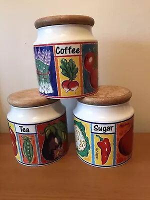 Dunoon Legumes Tea Coffee Sugar Storage Jars Pots Canisters Set Jane Brookshaw • £24.99