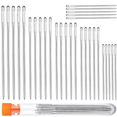 $5.95 • Buy 30 PCS Large Eye Stitching Needles Sewing Needles Big Eye Hand Sewing Needle Set