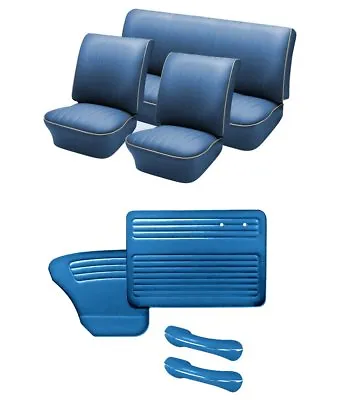 1958 - 64 VW Bug OEM Classic Seat Upholstery And Door Panel Set - Water Blue • $1174.89